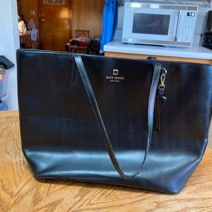 Kate Spade New York Cowhide Black Leather Tote Bag, READ DESCRIPTION